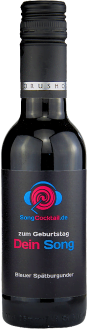 Personalisierte Weinflasche Spätburgunder 0,25l mit Geburtstagslied Code